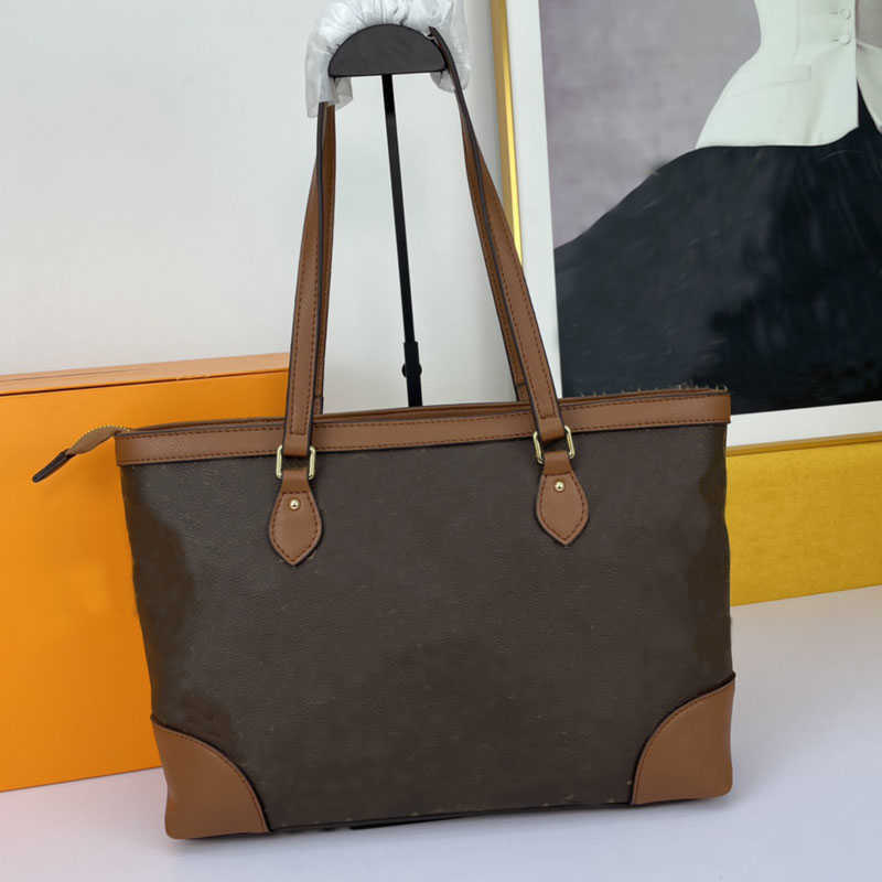 

CLASSIC FLOWER Fashion Big Shopping Bag Women Tote Handbag Classic Letter Prints Crossbody Bags Retro Old Flower New Material Color Blocking