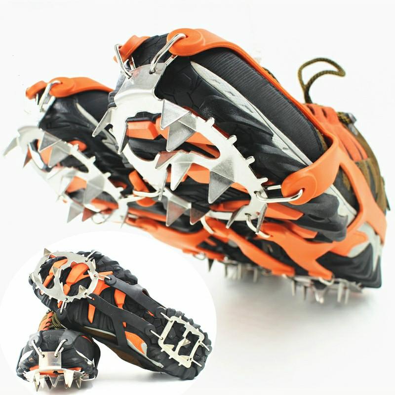 Teeth Climbing Crampons For Outdoor Winter Walk Ice Fishing Snow Shoes Antiskid Manganese Steel Shoe Covers Cords, Slings And Webbing-image-689015120