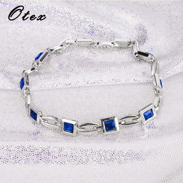 

Luxury Fashion Charm Bracelet Colorful Chain Link Crystal Square Bracelets Bangles For Women Hip Hop Jewelry Gift Chains