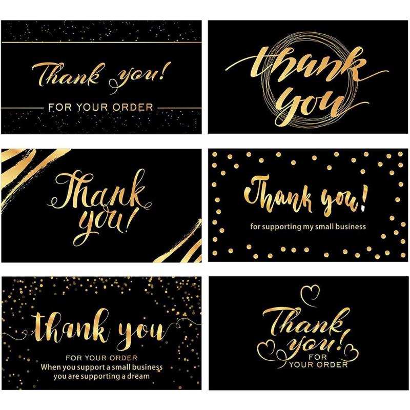 

Greeting Cards 50PCS Black Thank You For Supporting My Small Business Thanks Candy Bags Paper Seal Label Party Favor Gift