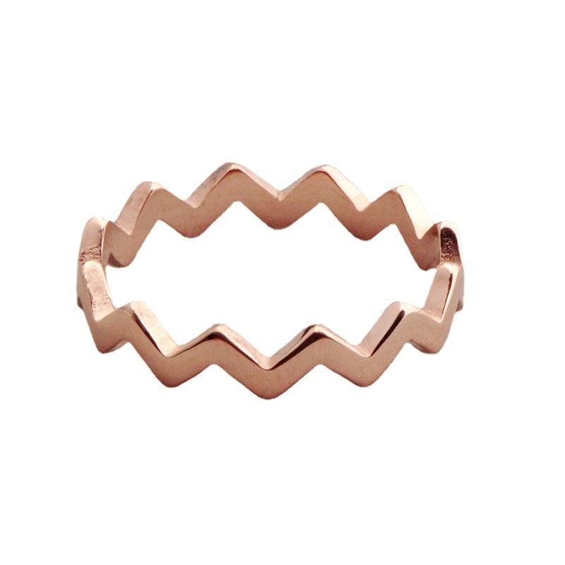 

Wedding Rings Titanium Steel Rose Gold Color Ring Simple Curve Engagement Women Jewelry, Slivery;golden