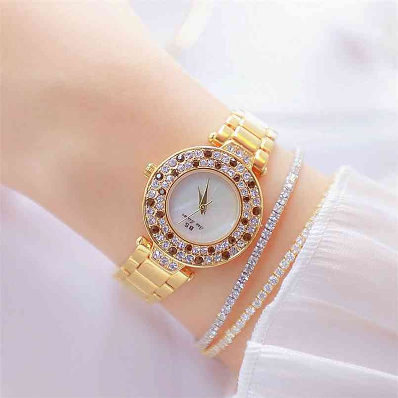 

Bs Elegant Woman Watches Famous Brand Fashion Wrist Ladies Gold Female For Women Reloj Mujer 210707, Silver-add-tool