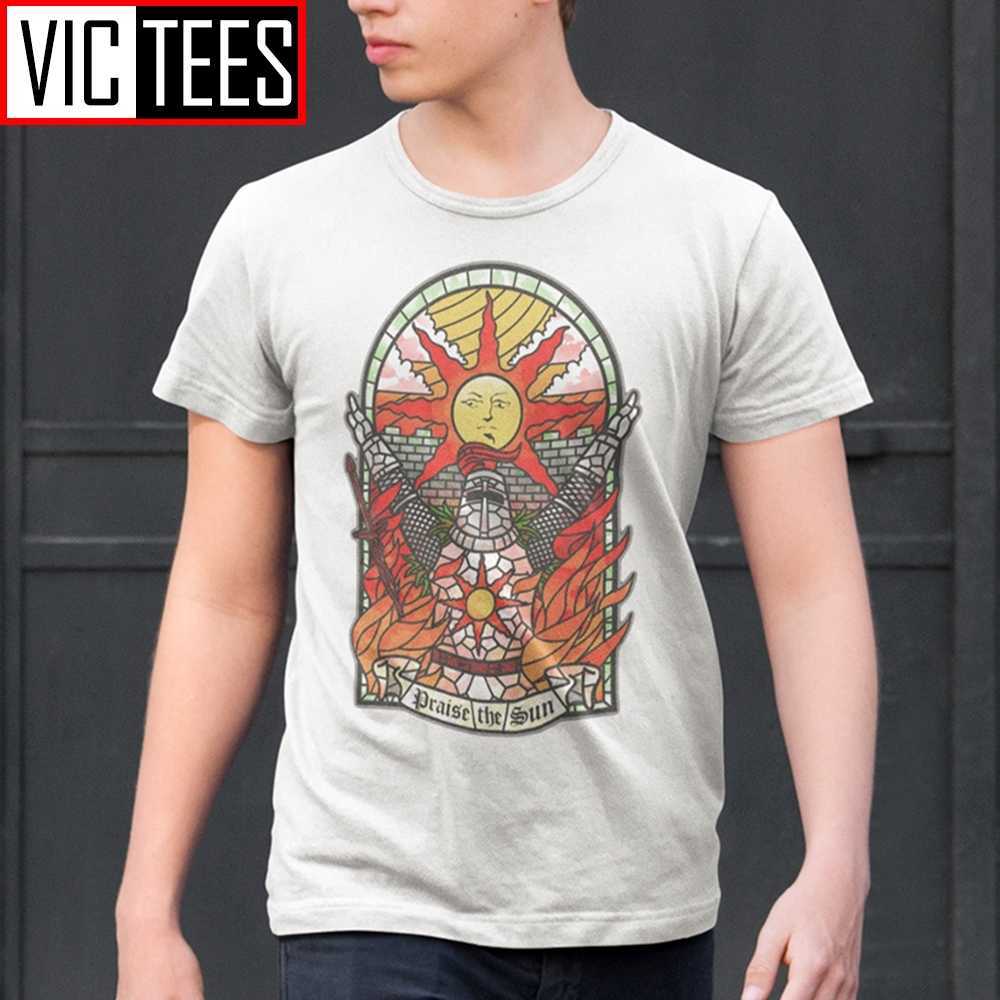 

Men's Dark Souls 3 Church of the Sun T-Shirt Praise Youth Tees Cotton T Shirt Fashion Clothing 210629, White