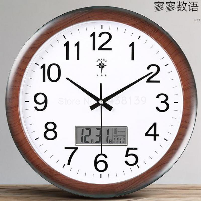 

Wall Clocks Polaris Electronic Clock Living Room Perpetual Calendar Modern Minimalist Mute Quartz Watch Hanging