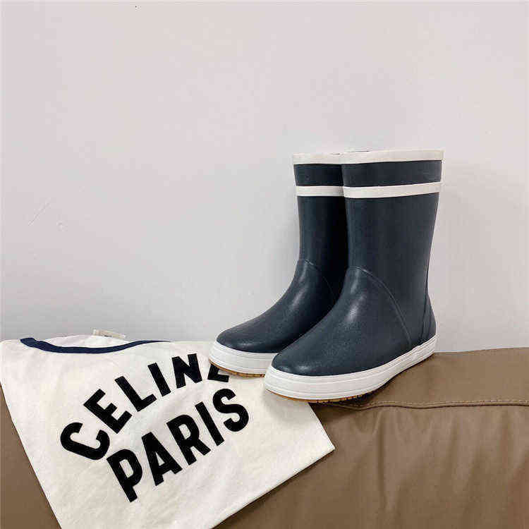 

2021 Autumn Women's Boots British Fashion Round Head Middle Light and Comfortable Short, Black and white color matching