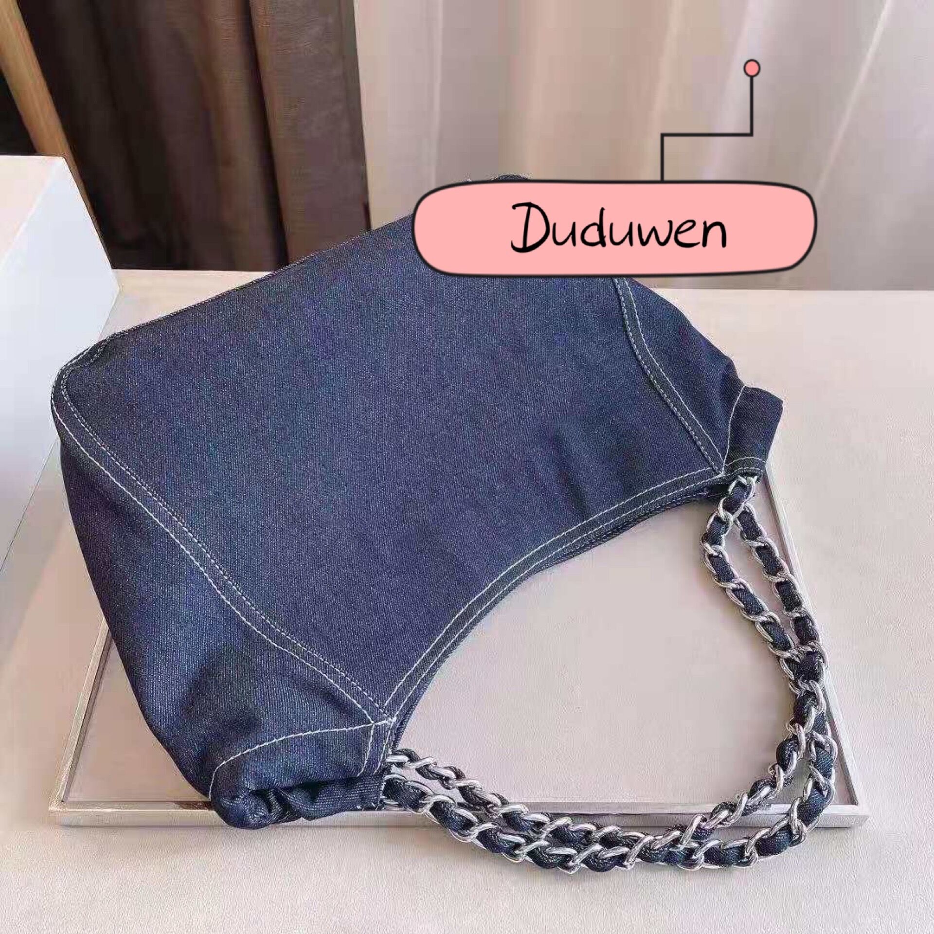 

vintage jean material C makeup storage bags denim tote fashion shopping bag organizer, Customize