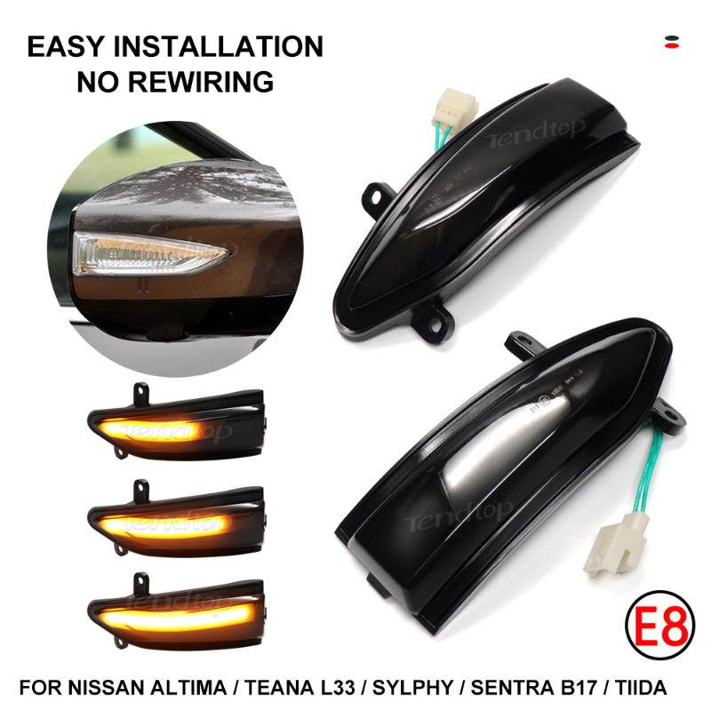 

Emergency Lights Blinker For Altima Teana L33 Sylphy Sentra B17 2013-2021 Tiida Pulsar C13 Car LED Dynamic Side Marker Turn Signal Li