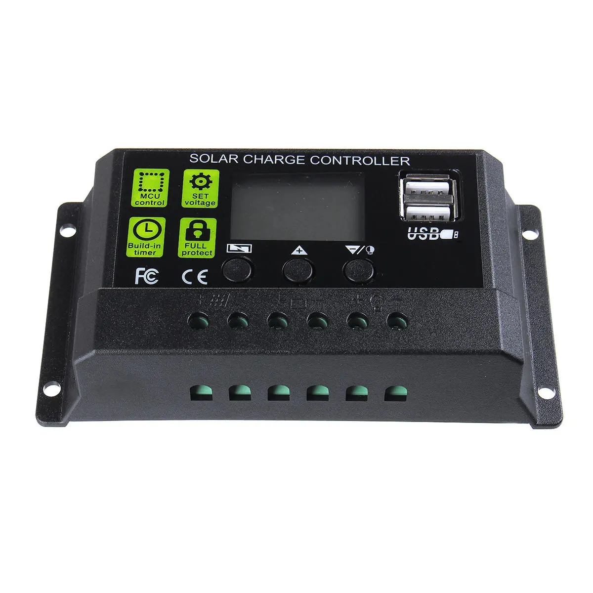 PWM 10A 12V/24V Auto Solar Panel Charge Controller Battery Adapter LCD USB-image-688488995