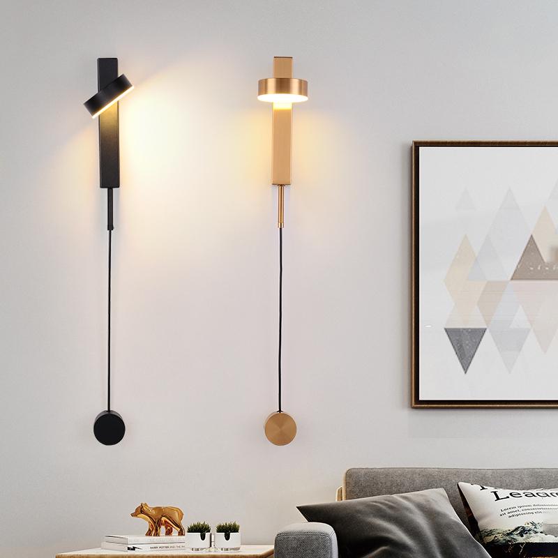 

Wall Lamps LED Golden Lamp Art Copper Sconce Iron Light Fixture Home Decoration For Bedroom Bedside Modern Interior Stair Aisle