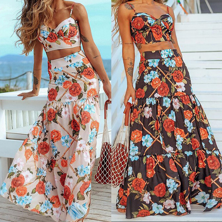 

Women midi dresses casual streetwear designer long Dress evening crop top bra Floral holiday for woman summer Middle East Formal Gown Prom Spaghetti Straps Vestidos, Pink