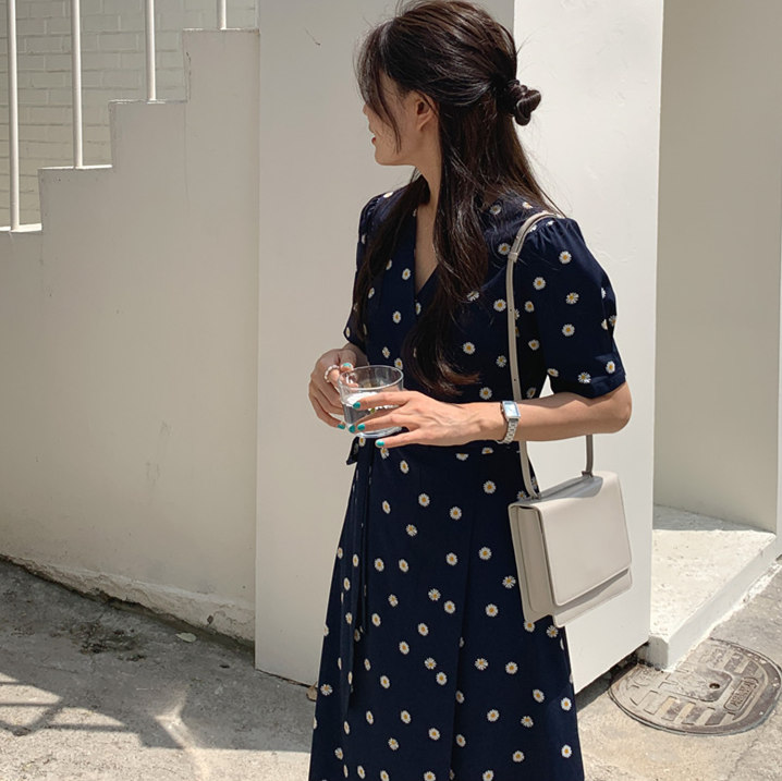 

2021 Plus Size Floral Print Summer Dress Evening Long Vintage Dresses Oversize Short Sleeve Beach Women Dress Robe Vestido Prom, Green