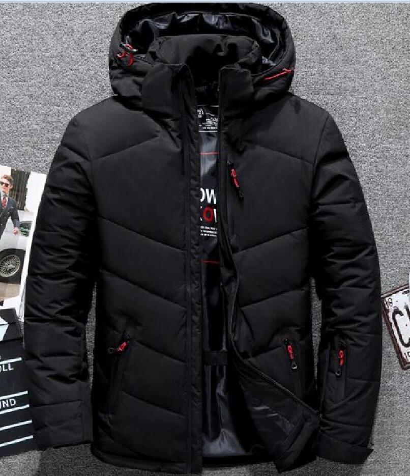 

New the Men clothing Down jackets hooded Winter keep warm down coats Mens faces outdoor Thicken Jackets outwear Goose Parkas, Orange