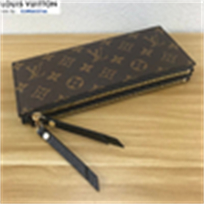 

Key Brand Wallets Designer Leather Luxury Wallet M61269 Holders Double Long Zip Chain Wallet Pouches Black Card Women Phone Real Cases Purse, Picture show