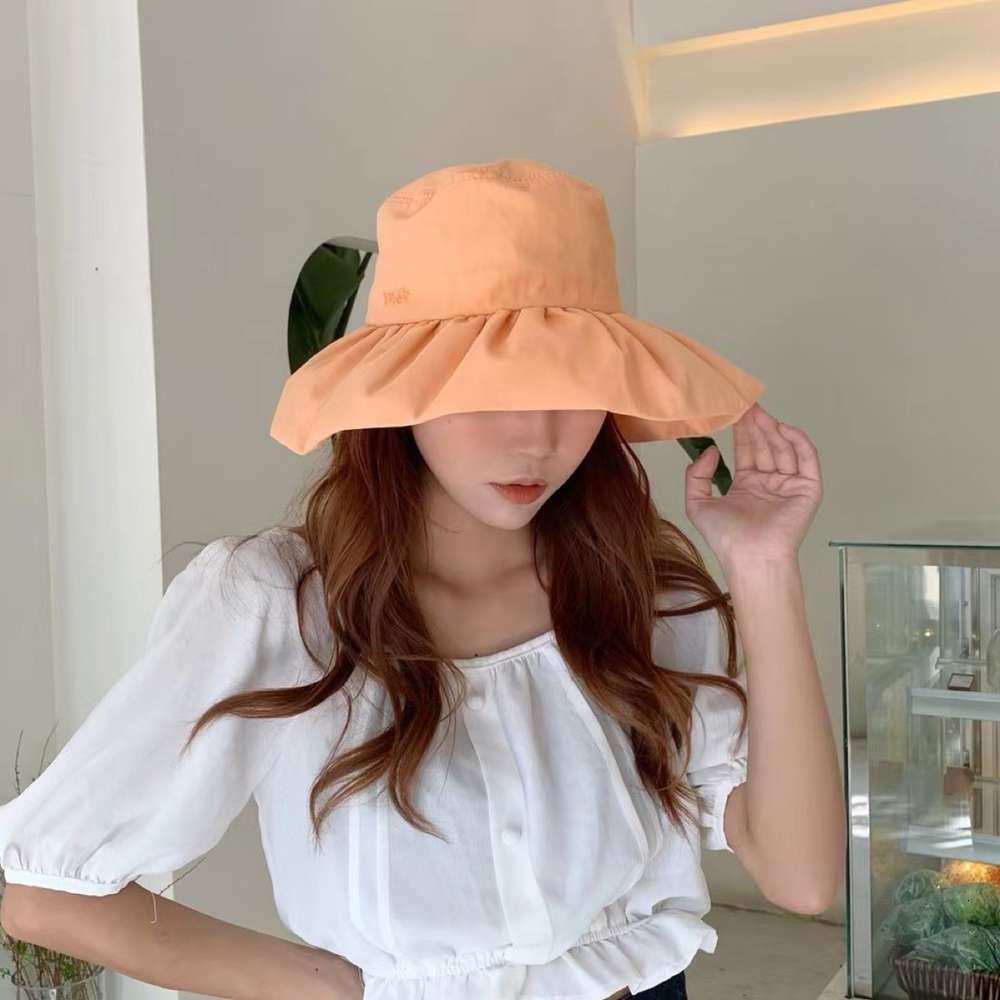 

Dayan fisherman's hat Korean lotus leaf cloth sunshade, Blue;gray