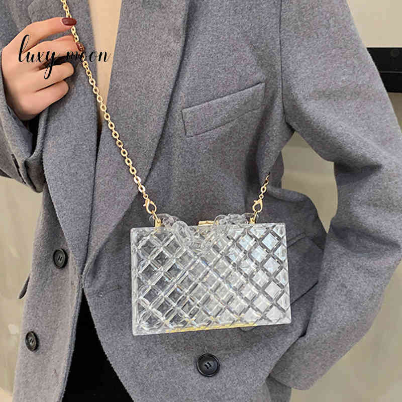 

Women's Bag Luxury Designer Handbag Chains Shoulder Bags Fashion Acrylic Transparen Clutch Bag for Women Evening ZD2161, Yellow
