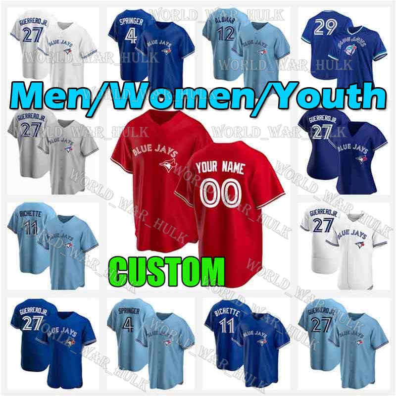 

Toronto 2021 Blue Jays Vladimir Guerrero Jr. Cavan Biggio Jersey Bo Bichette Shun Yamaguchi Teoscar Hernandez Danny Jansen George Springer, Men custom 2021 new cool base(lanniao)