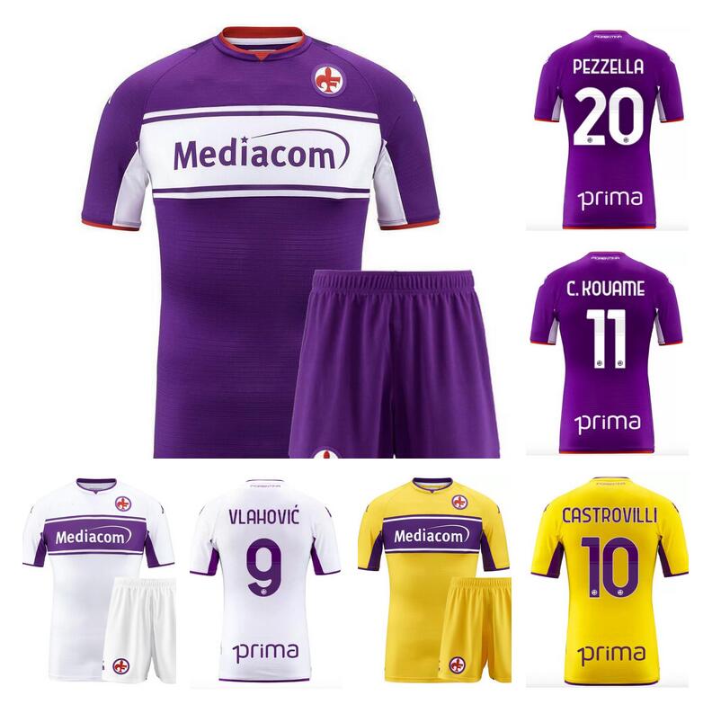 

Adult + Kids Kit 2021 2022 Fiorentina Soccer jerseys child boys sets Firenze 21 22 football Shirt BIRAGHI MILENKOVlC VLAHOVlC CASTROVILLI C., Black
