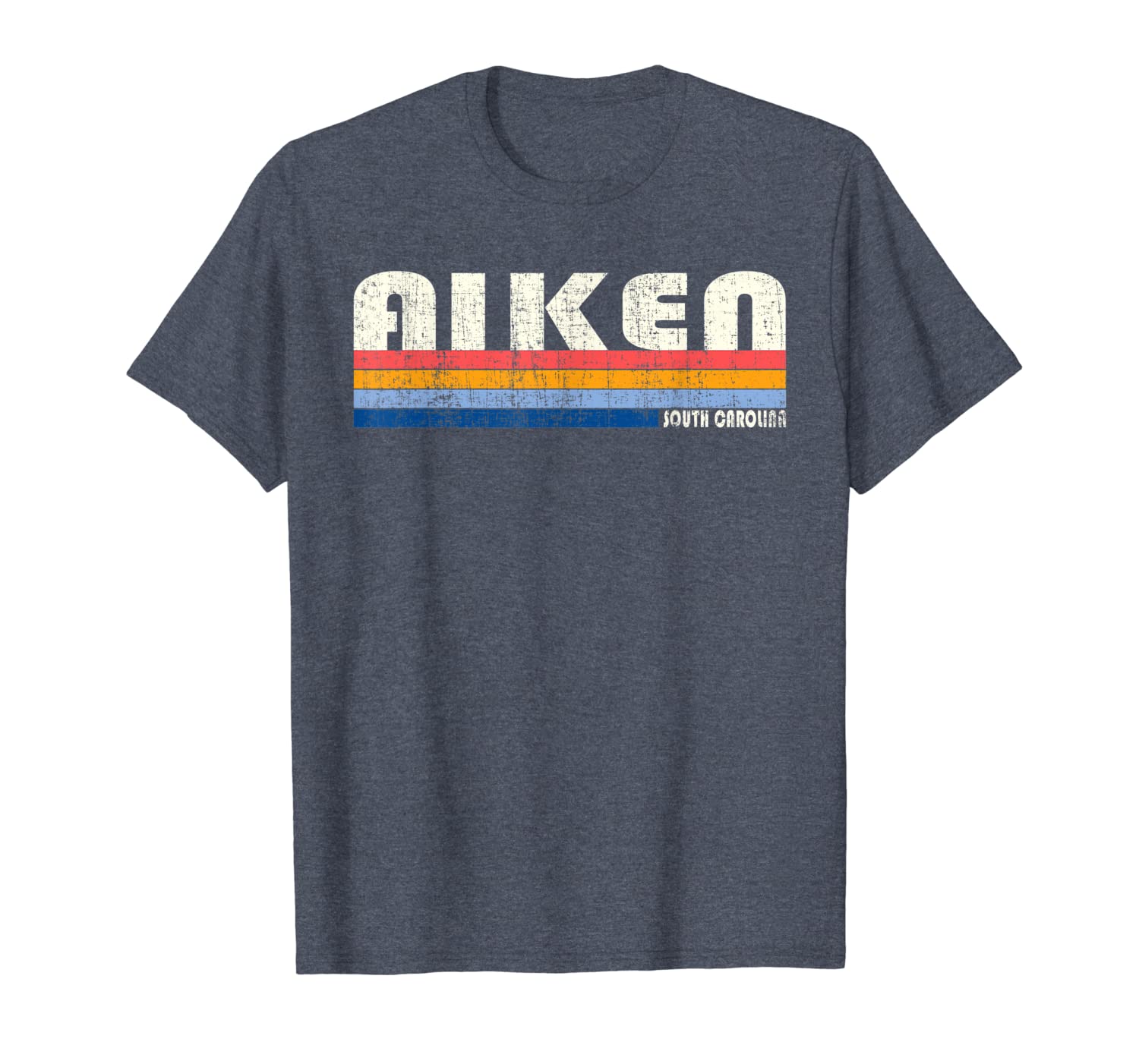 

vintage 70s 80s style aiken sc t-shirt, White;black