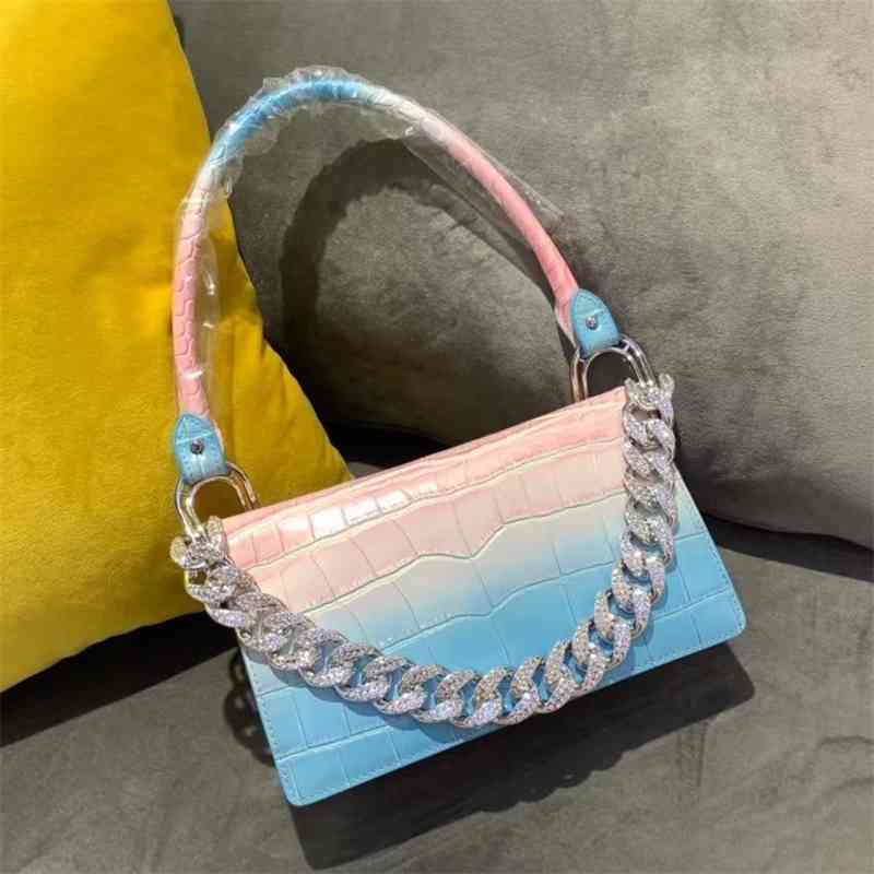 

Women Luxurys Designers Bags 2021 spring and summer pattern staff versatile rainbow gradient diam Designer Handbag Handbags Totes Crossbody Bag
