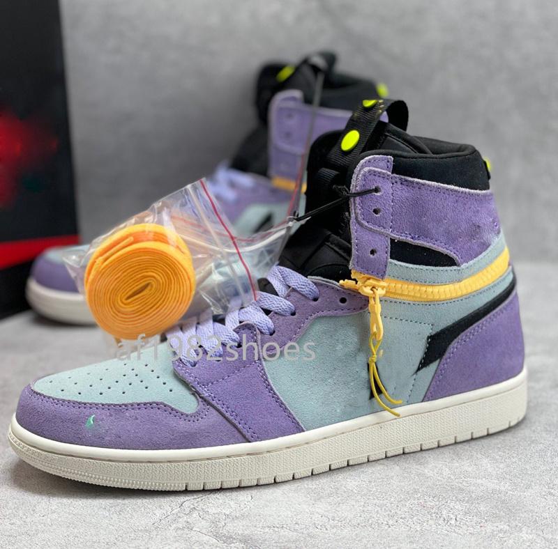 

Menmens Fashion Jumpman 1s Switch Basketball Shoes 1 High Purple Pulse Glacier Blue Sail Black Men Womens Sport Sneakers Trainers