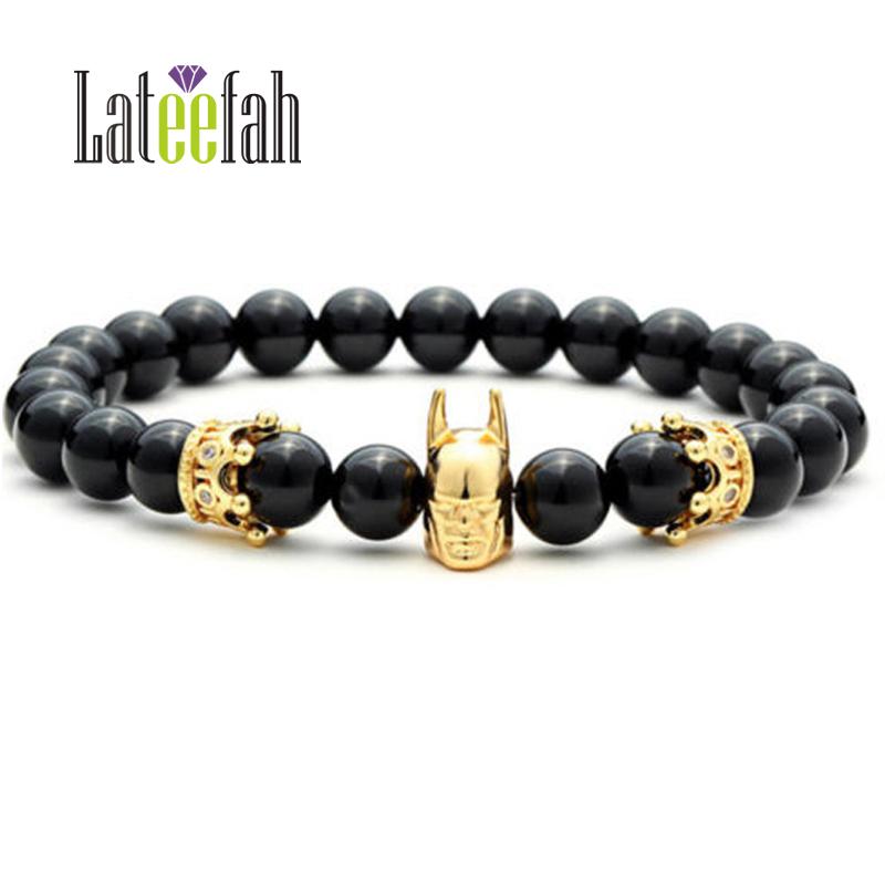 

Link, Chain Lateelah Fashion Jewelry Genuine Stone Bracelet Natural Crown Elastic For 8mm, Black