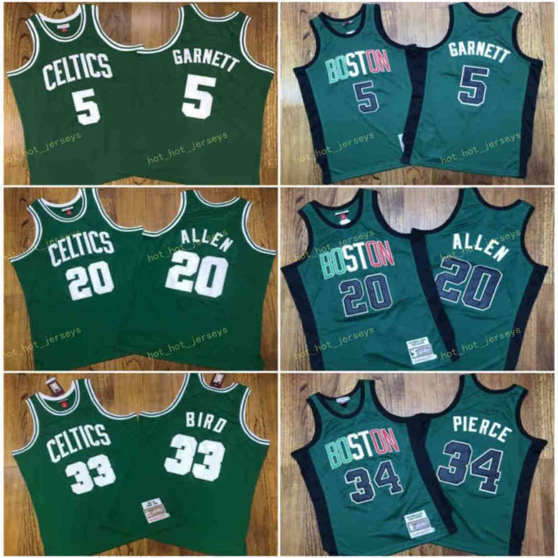 

M & N Vintage Bostom Kevin 5 Garnett Ray 20 Allen Paul 34 Pierce Larry 33 Blrd Swingman Mesh Embroidery Stitched Jersey, Black;red