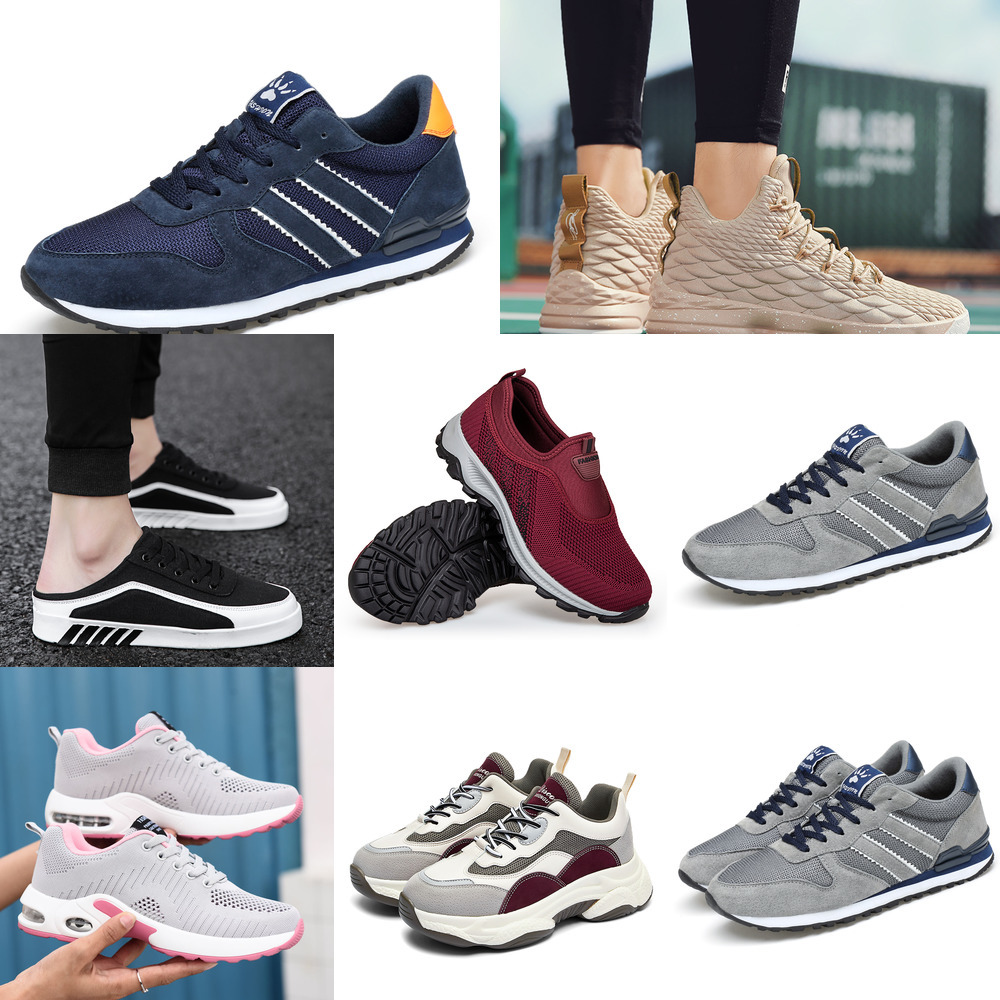 

0QGE 2021 men women running shoes platform trainers beige black grey triple white 668 outdoor sports sneakers size 39-44, Coffee