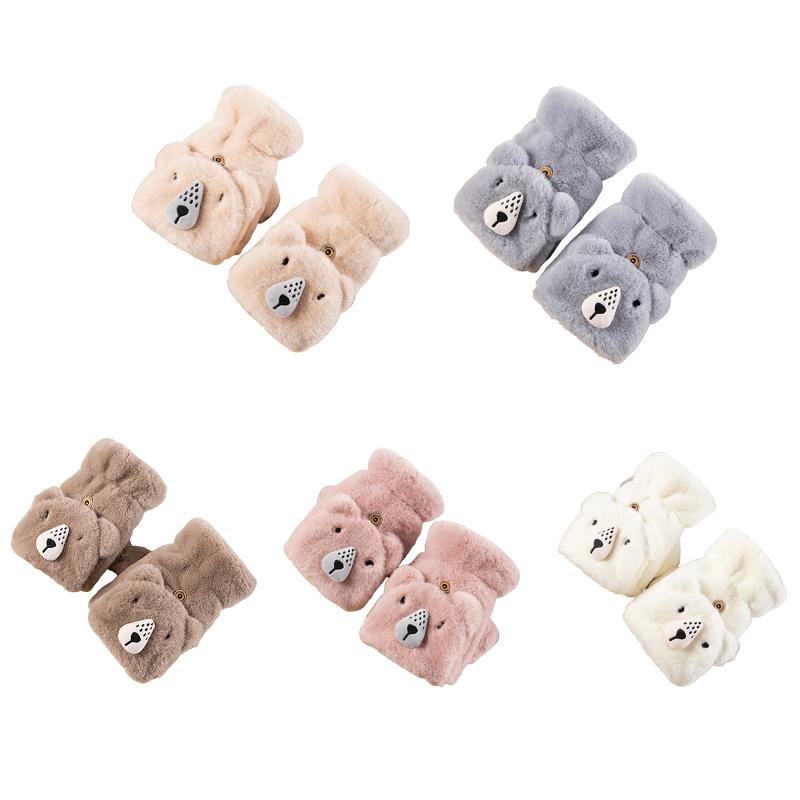 

Five Fingers Gloves Cartoon Raccoons Shaped Convertible Winter Half Finger Mittens Stretchy With Top Cover For Men, Blue;gray