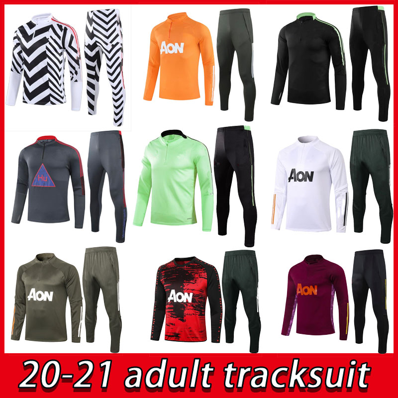 

20 21 man utd adult soccer Long sleeve tracksuit training suit Survetement 2021 RASHFORD POGBA B.FERNANDES United football jacket, Black