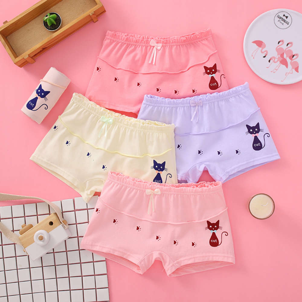 

Kitty little girl children's underwear candy edge pure soft cotton and modal flat angle Leggings children, Camo