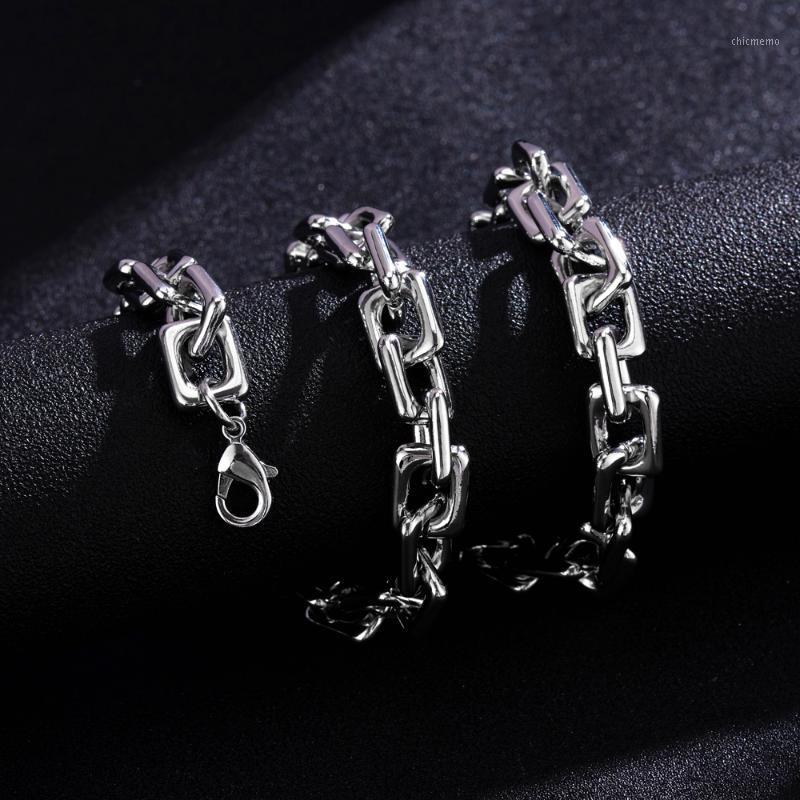 

Chains Hip Hop Cuban Link Necklaces 10mm Chunky Geometry Chokers Luxury Men Women Zinc Alloy Miami Charm Jewelry Silver Gold
