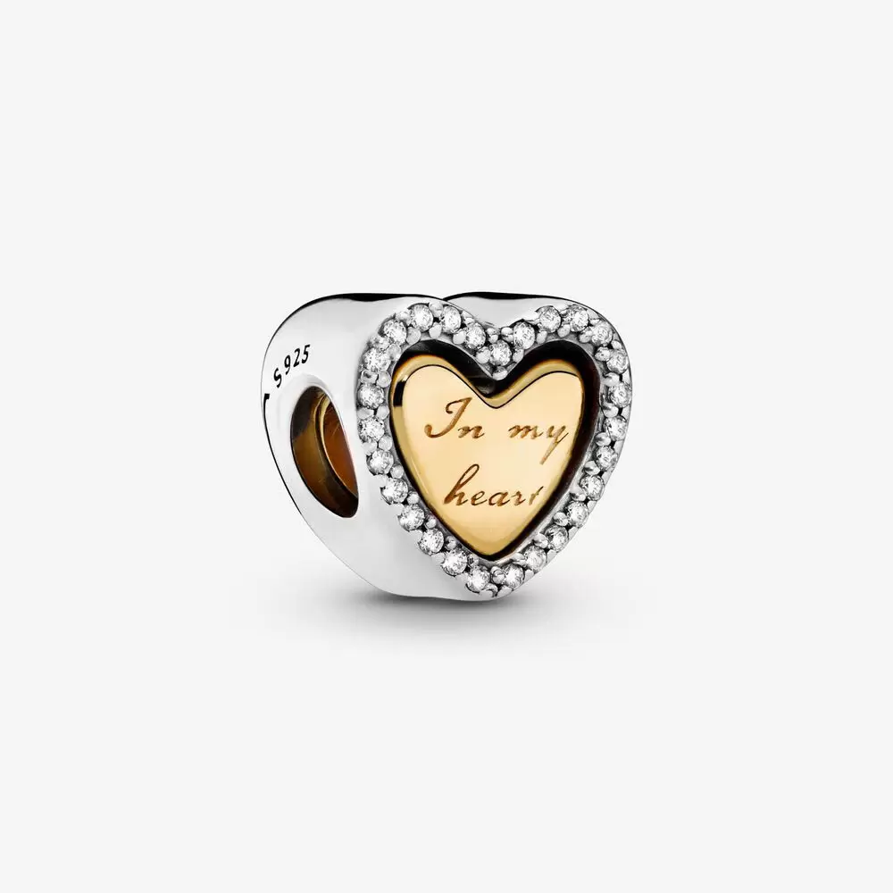 

New Arrival 100% 925 Sterling Silver In My Heart Split Heart Charm Fit Pandora Original European Charm Bracelet Fashion Jewelry Accessories