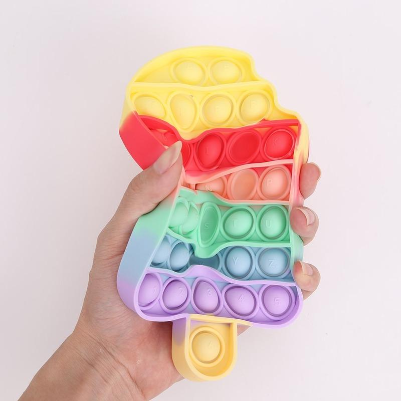 

Push Bubble Fidget Toys Adult Stress Relief Sensory Toy Antistress Fidgets Ice Cream Board Soft Squishy Anti-Stress Game for kids teens