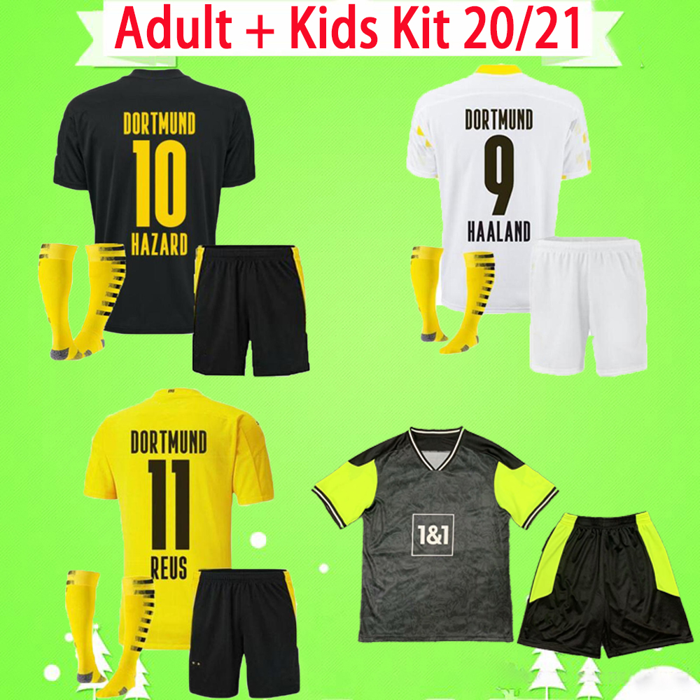 

Adult + Kids kit 2020 2021 HAALAND REYNA mens suit soccer jersey special edition 20 21 GOTZE SANCHO REUS mans set football shirt boys children