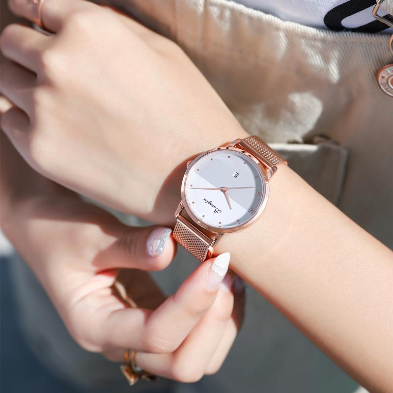 

Wristwatches Fashion Korean Temperament Junior High School Students Girls Waterproof Ins Wind Atmosphere Small Fresh Quartz Watch, Black