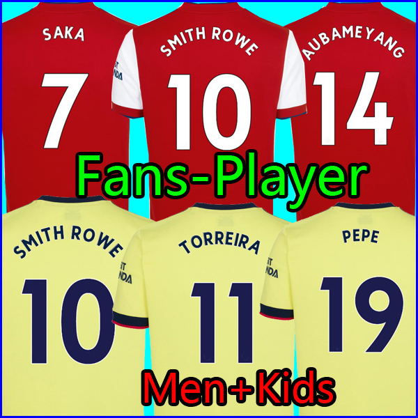 

Fans Player version Arsenal SMITH ROWE soccer jerseys SAKA 21 22 Arsen Kits THOMAS PEPE TIERNEY HENRY WILLIAN TAVARES 2021 2022 football shirt Kids sets uniform, 2022 third patch