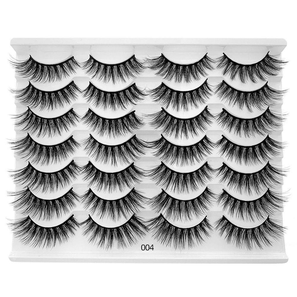 Reusable Hand Made 3D Mink Fake Eyelashes Extensions Light Soft & Vivid Thick Natural 14 Pairs False Lashes Set Messy Curly 15 Models DHL-image-741921828