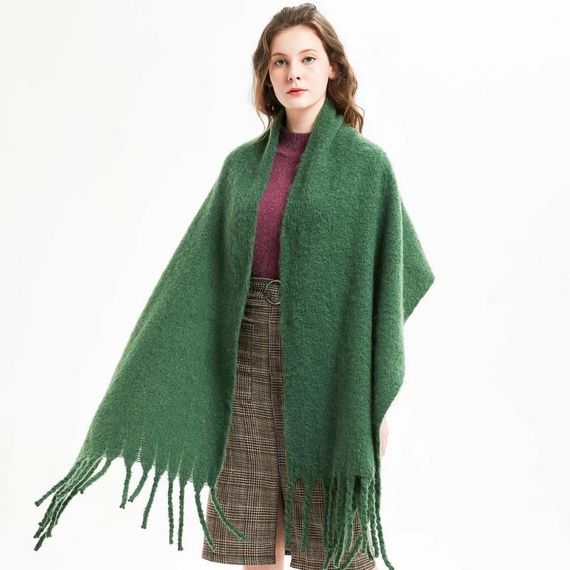 

Scarves High Quality Green Red Black Grey Pink Pure Colored Women 2021 Luxury Autumn Winter Cashmere Warm Christmas Scarf Adult