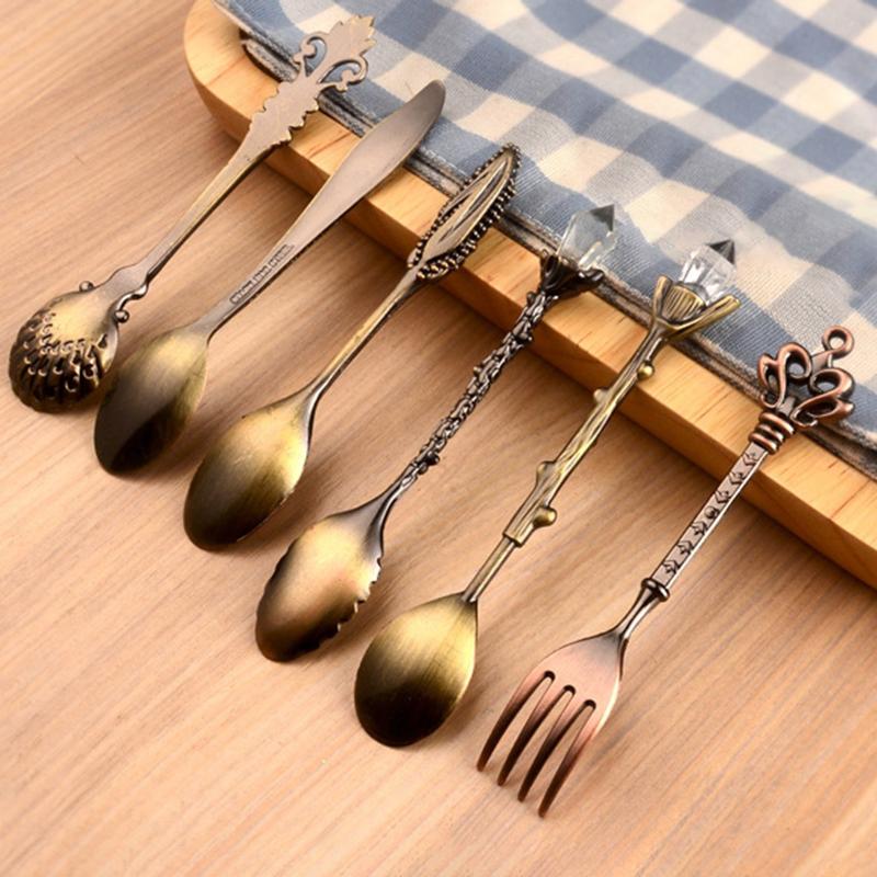 

Spoons 6pcs Spoon And Fork Set Decorative Dessert Coffee
