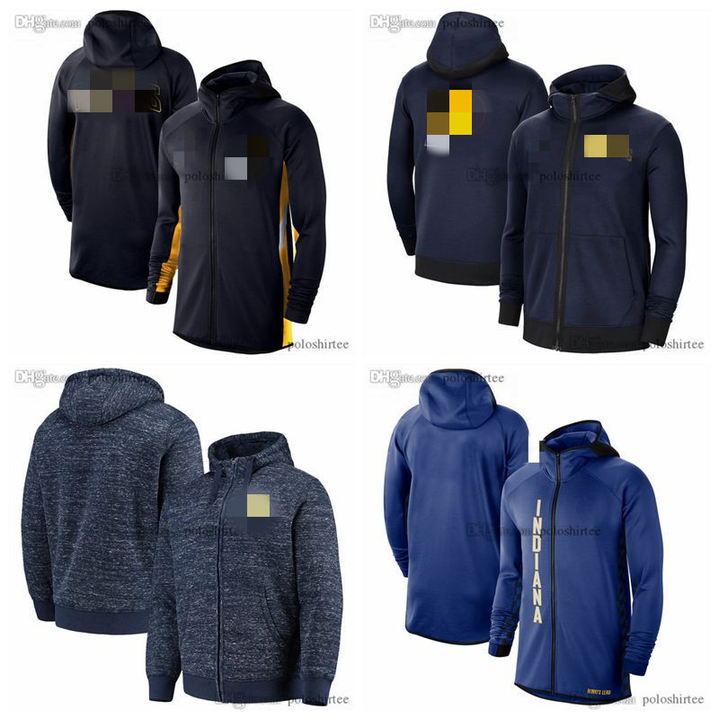 

Indiana's Pacers's Basketball Jersey Hoodies Sweatshirt Men 2022 Heather Authentic Showtime Therma Flex Performance Full-Zip Hoodie, As photo