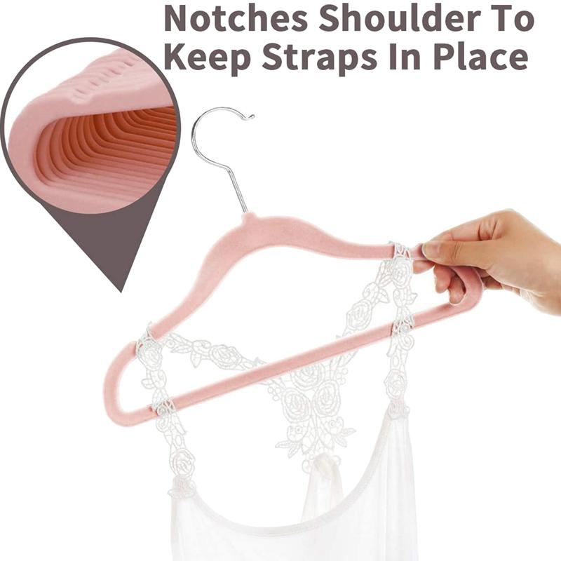 

Hangers & Racks Non-Slip Kids With Swivel Hook Notched Shoulder Design For Children Clothes Flocking Baby 30 Pack Pink