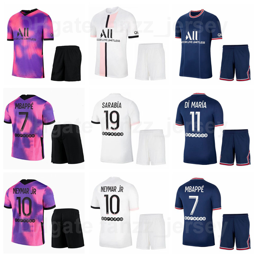 

21 22 Soccer 9 Mauro Icardi Jersey Set 7 Kylian Mbappe 19 Pablo Sarabia 23 Julian Draxler 17 Colin Dagba 15 Danilo Pereira 1 Keylor Navas Football Shirt Uniform BA LI, With patch