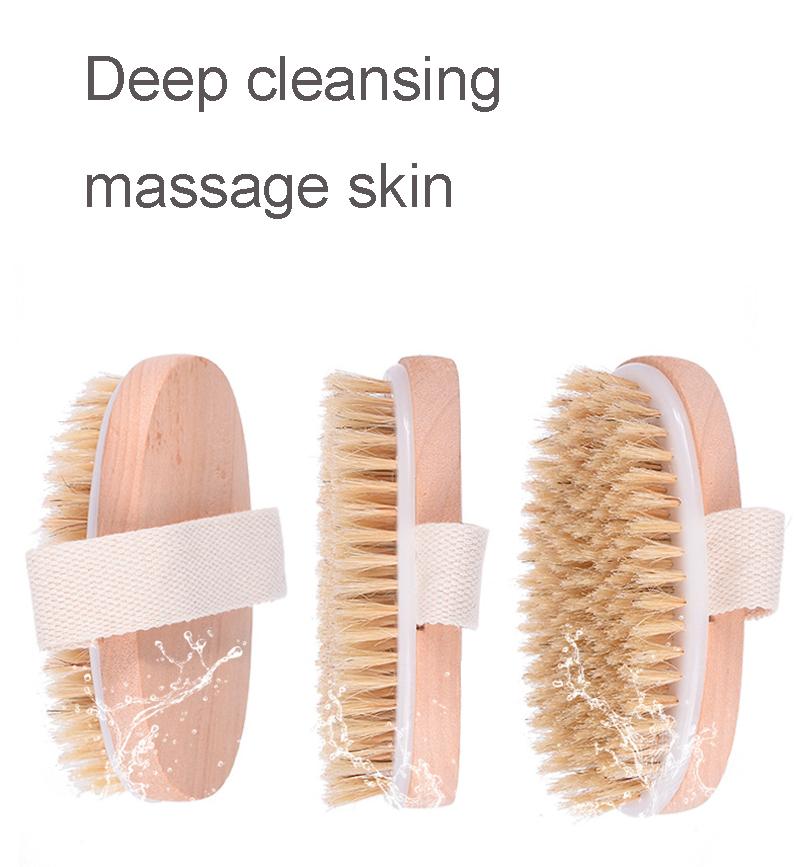 

Wooden Oval Bath Brush Dry Skin Body Natural Health Soft Bristle Massage Without Handle DH8777