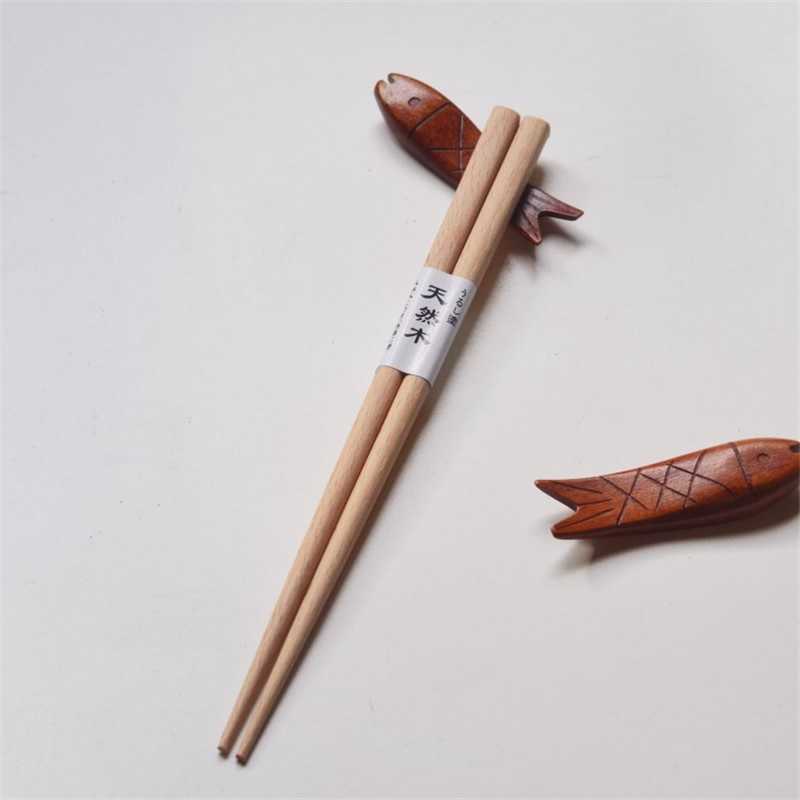 Reusable Handmade Chopsticks Japanese Natural Wood Beech Chopsticks Sushi Food Tools Child Learn Using Chopsticks 18cm