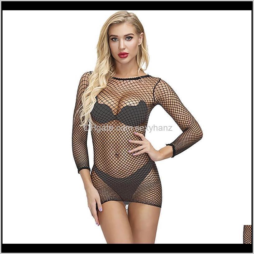 

Bras Sets Womens Apparel Drop Delivery 2021 Sexy Bodystockings Women Babydoll Lingerie Underwear Fishnet Open Crotch Catsuit Mesh Tights Erot