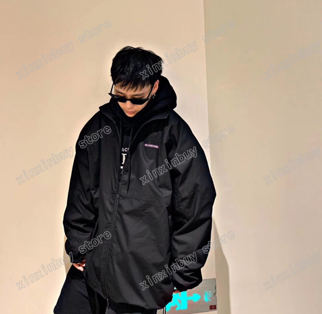

21ss mens women designers Jackets paris Windbreaker Embroidery Letter oversize clothes streetwear Coats Outerwear long sleeve men Clothing black M-2XL
