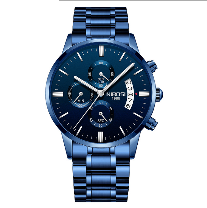 

NIBOSI Brand Quartz Chronograph Mens Watches Stainless Steel Band Fashion Trendy Watch Luminous Date Life Waterproof Wristwatches, No send watch for shipping