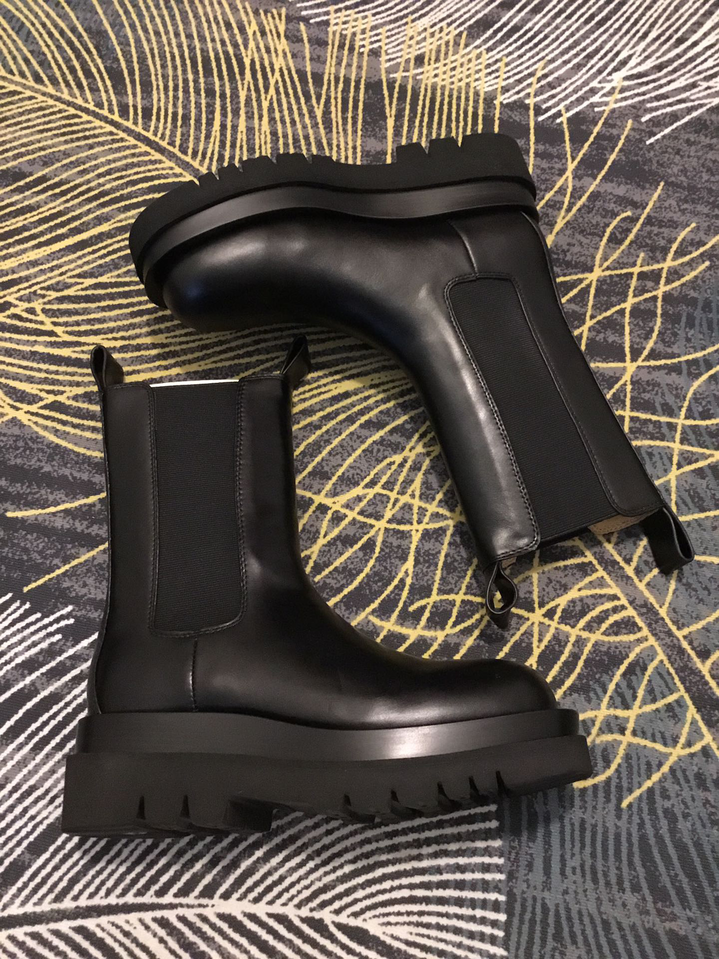 

Fashion mid-calf lady design populor luxury boots top quality cowskin leather non-slip easy to wear and take off shoes euro size 35-40 heels 5cm, Black