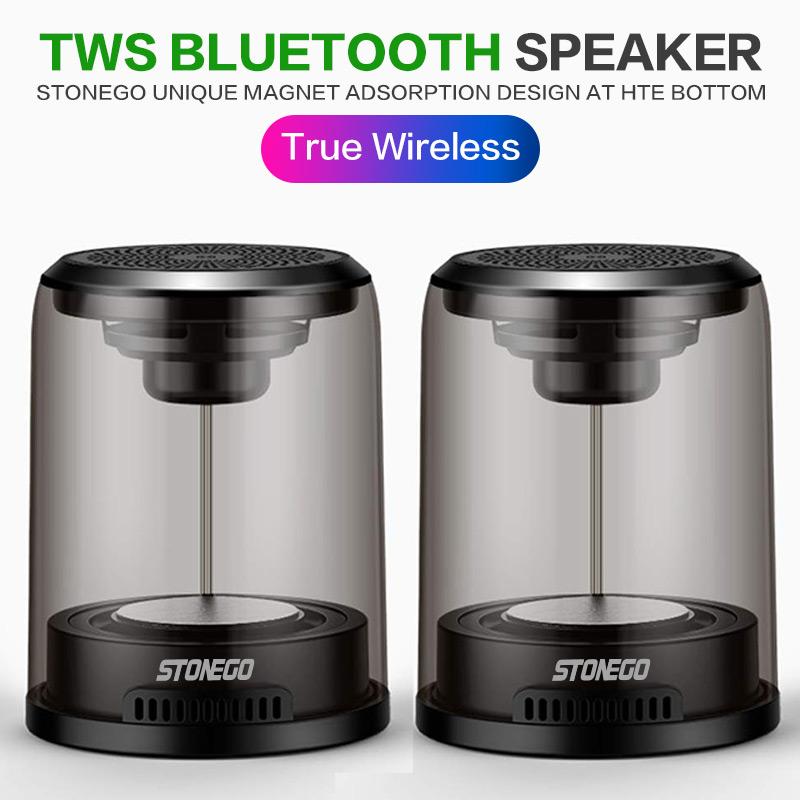 

Portable Speakers STONEGO True Wireless Bluetooth Speakers, Powerful Dual Mini Speaker Set W/Surround HD Sound, Instant Pairing