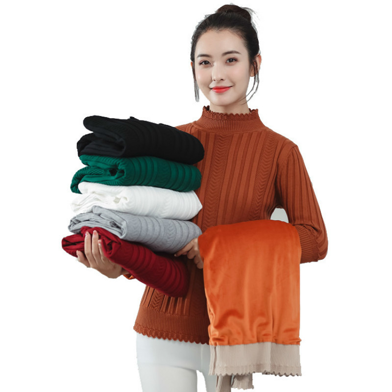 

chic Autumn winter thick Sweater Pullovers Women Long Sleeve casual warm basic turtleneck female knit Jumpers top 210518, White